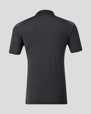 Back view of FC Twente 26/27 training polo in black with gray shoulder panels