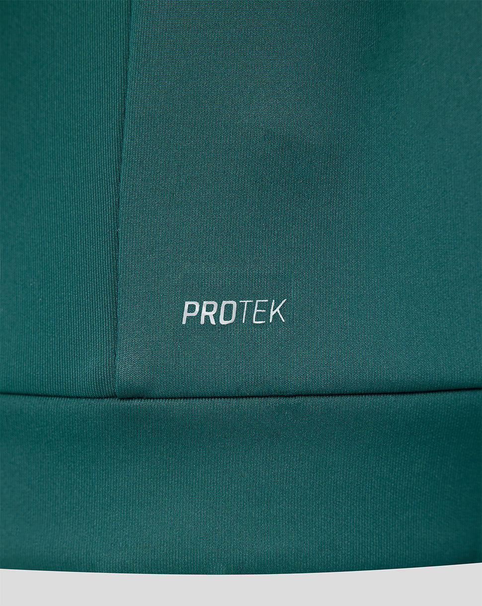 Close-up of green ProTek fabric on Feyenoord travel hooded sweatshirt