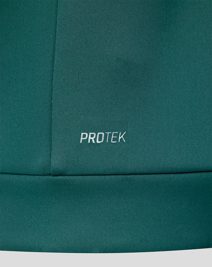 Close-up of green ProTek fabric on Feyenoord travel hooded sweatshirt
