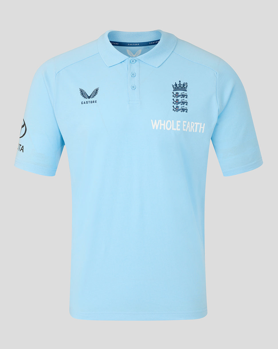 England Cricket Men's 26/27 Off Pitch Polo - Blue