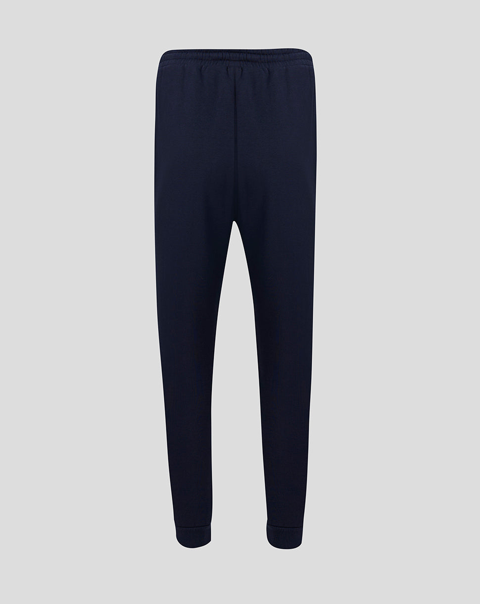 Navy blue sweatpants on a light gray background