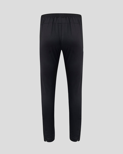 Back view of black Feyenoord training pants with an elastic waistband.