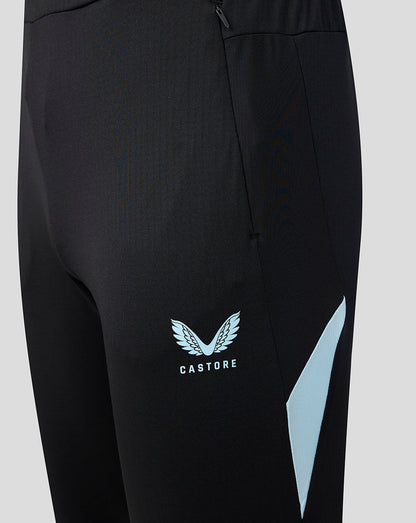Feyenoord black training coaches pants with light blue Castore wing logo on the thigh