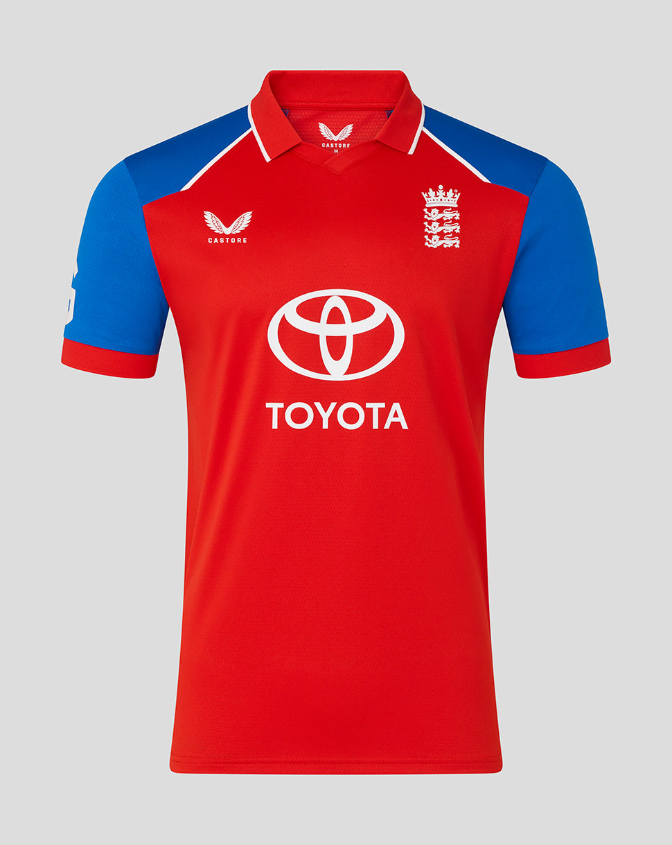 England Cricket Men's 26/27 T20 Pro Short Sleeve Shirt - Red