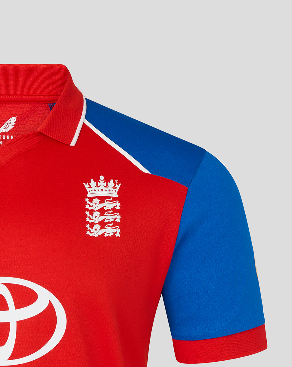 England Cricket Men's 26/27 T20 Pro Short Sleeve Shirt - Red