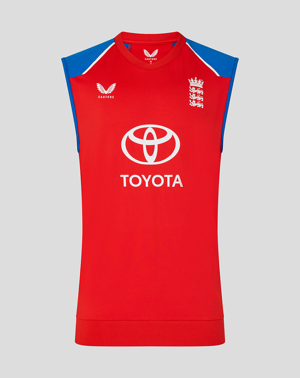 England Cricket Men's 26/27 T20 Sleeveless Vest - Red