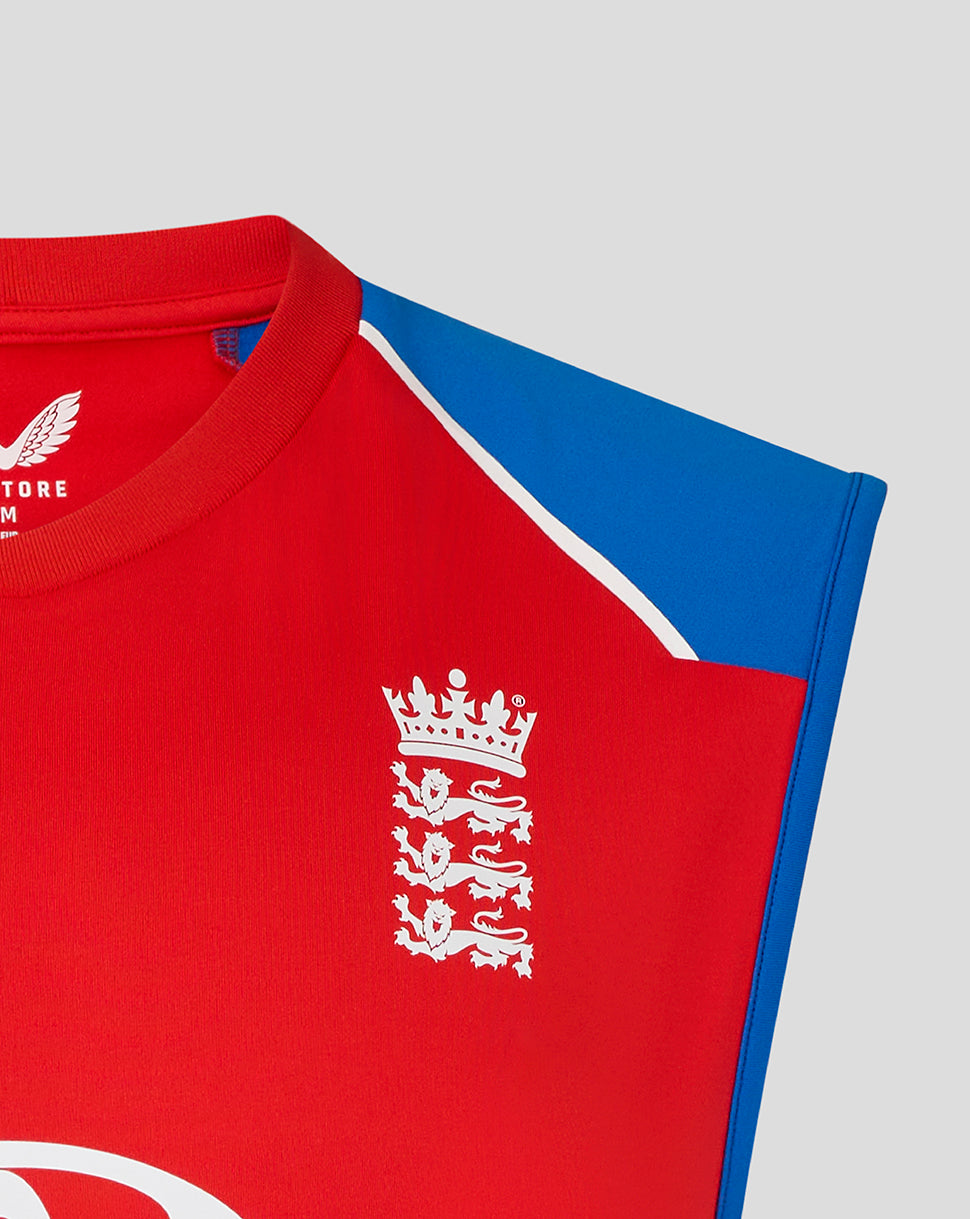England Cricket Men's 26/27 T20 Sleeveless Vest - Red