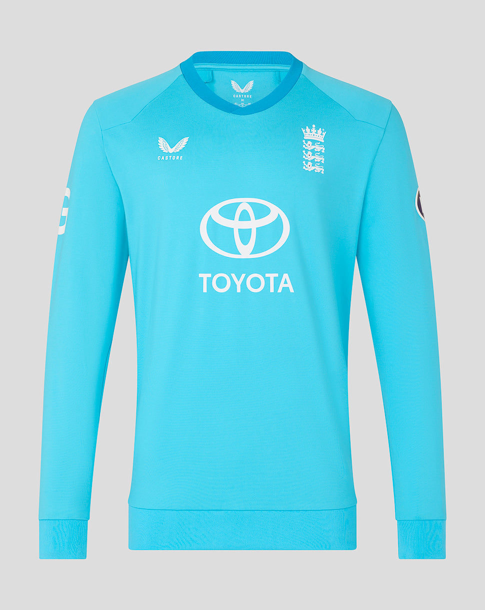 Blue sweatshirt with Toyota logo on a gray background