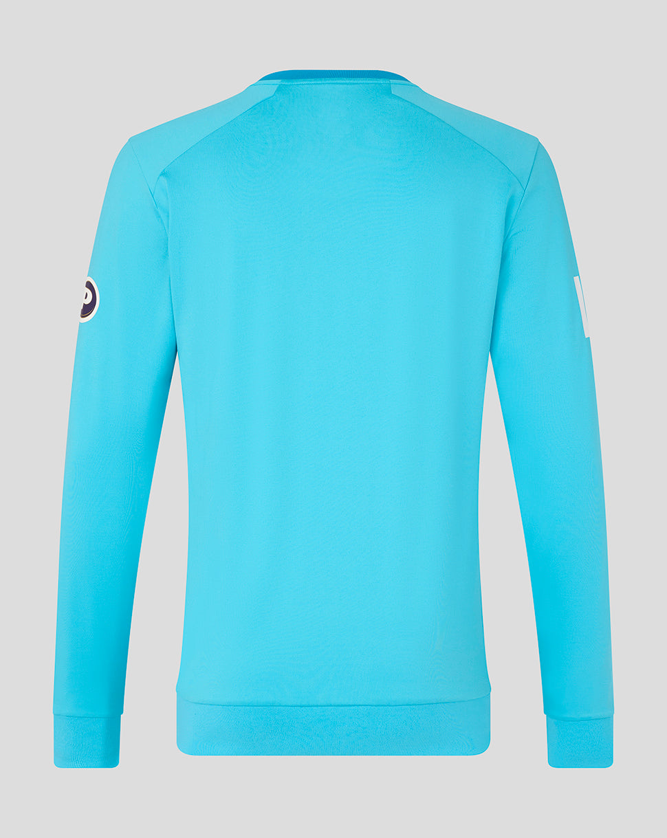 Blue sweatshirt on a gray background