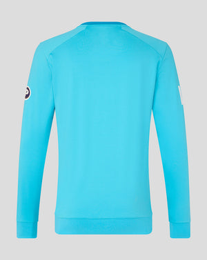 Blue sweatshirt on a gray background