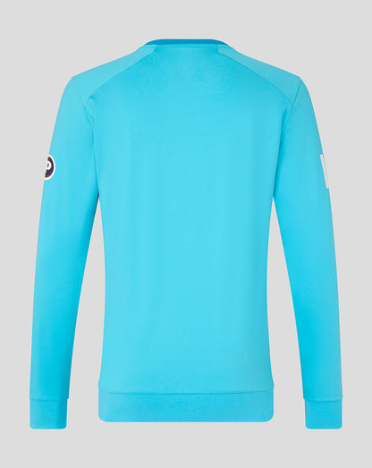 Blue sweatshirt on a gray background