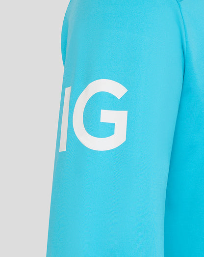 Turquoise sweatshirt with a large white 'G' on a light gray background