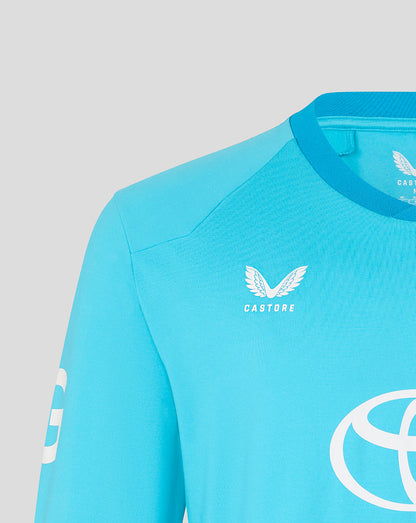 Light blue cycling jersey with 'Castore' and 'Toyota' logos on a gray background