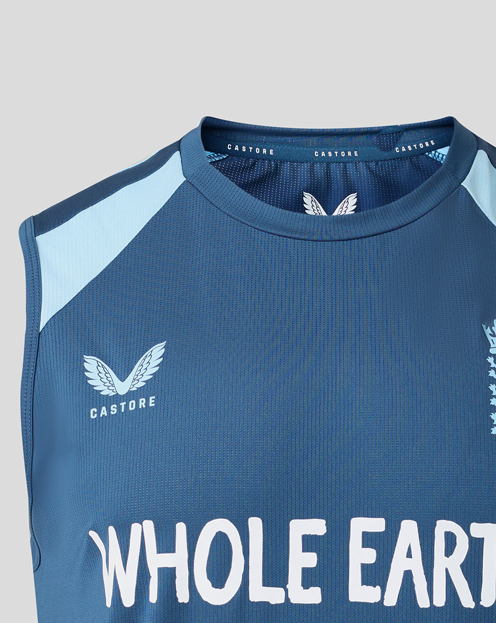 England Cricket Men's 26/27 Training Sleeveless T-Shirt - Blue