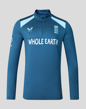 Blue sports jersey with 'Whole Earth' and logo on a gray background