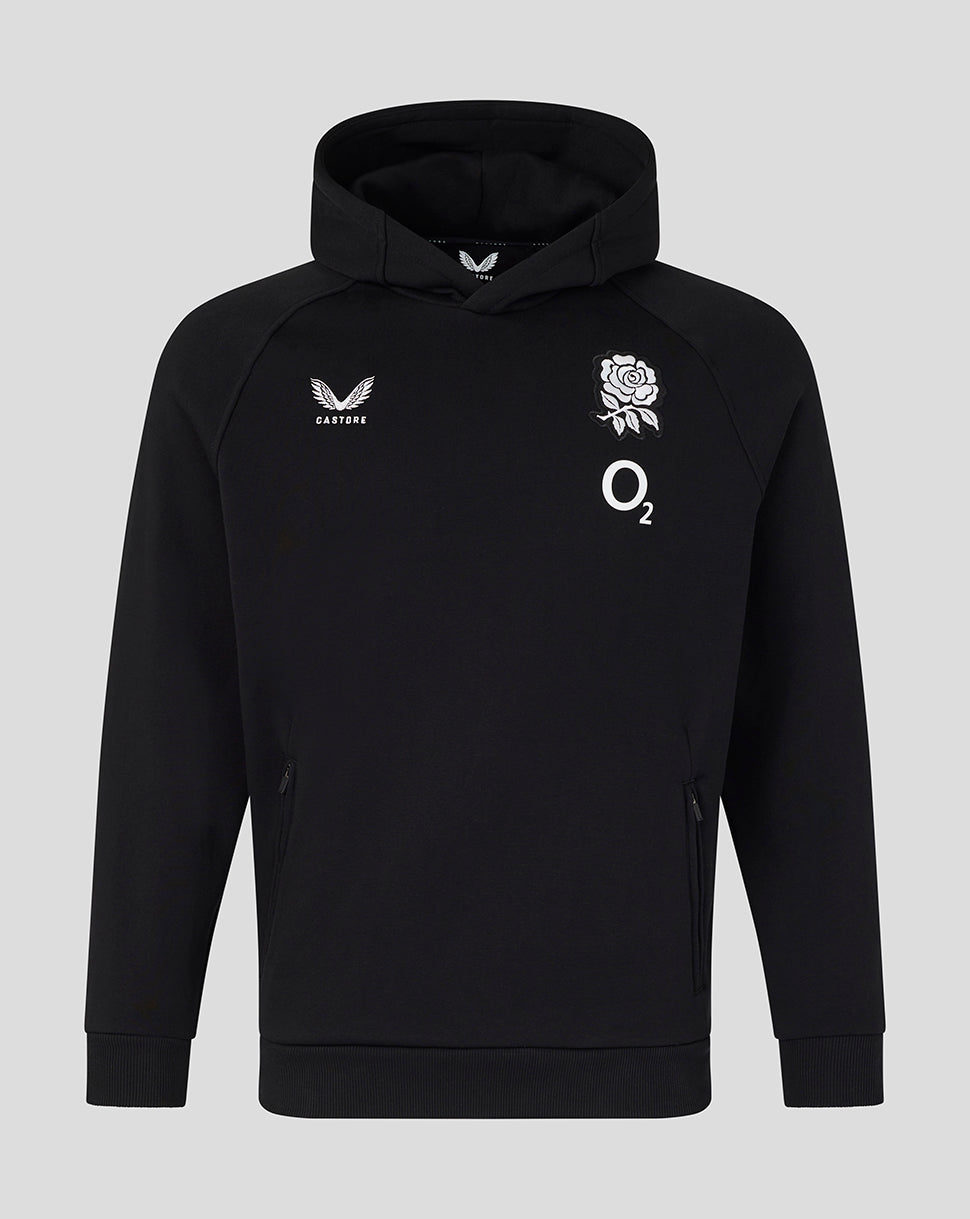 England Rugby Men's 26/27 Travel Adapt Fleece Hoodie - Black - Black