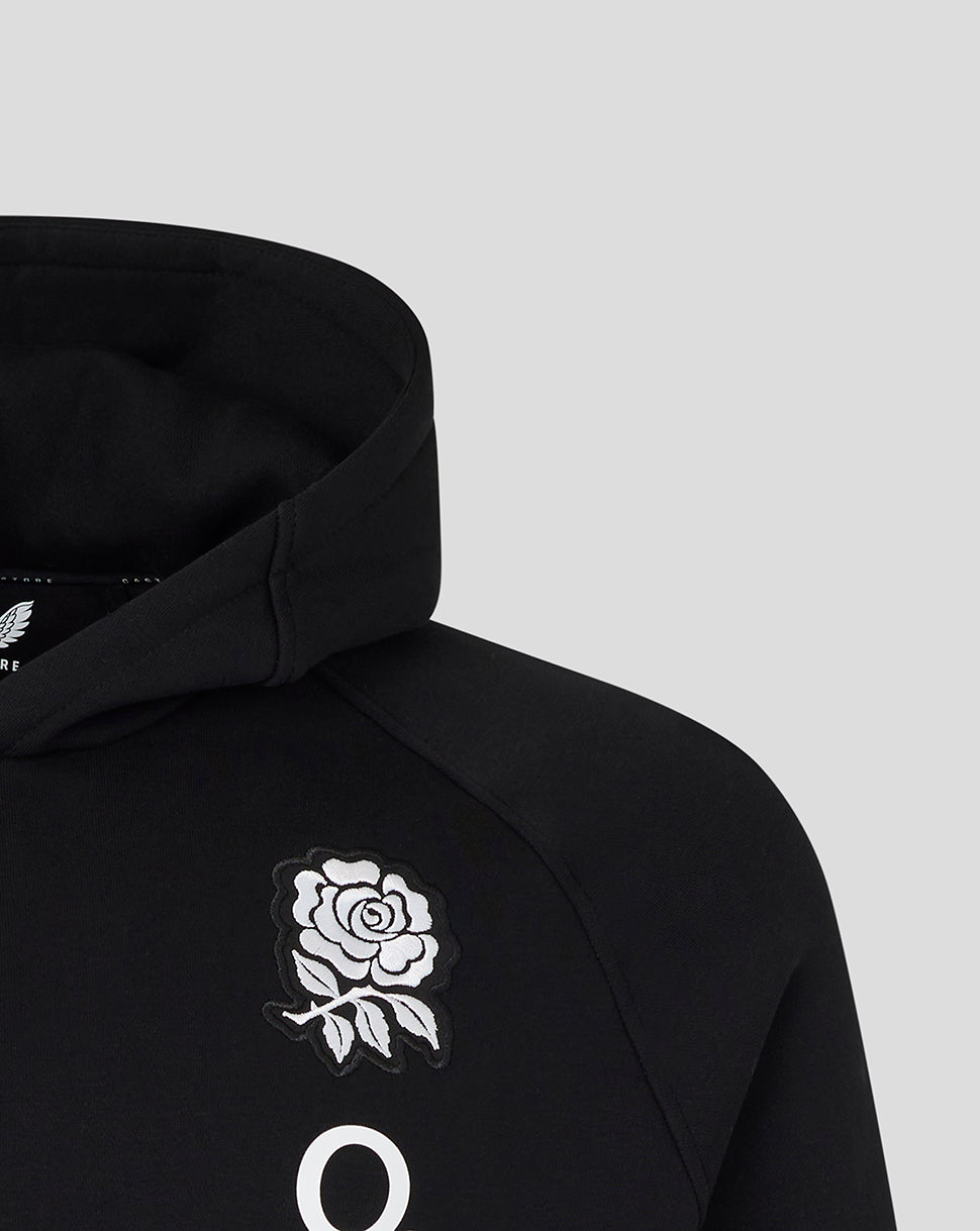 England Rugby Men's 26/27 Travel Adapt Fleece Hoodie - Black - Black