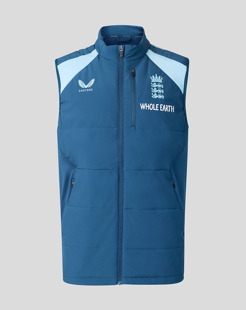 England Cricket Men's 26/27 Training Lightweight Gilet - Blue