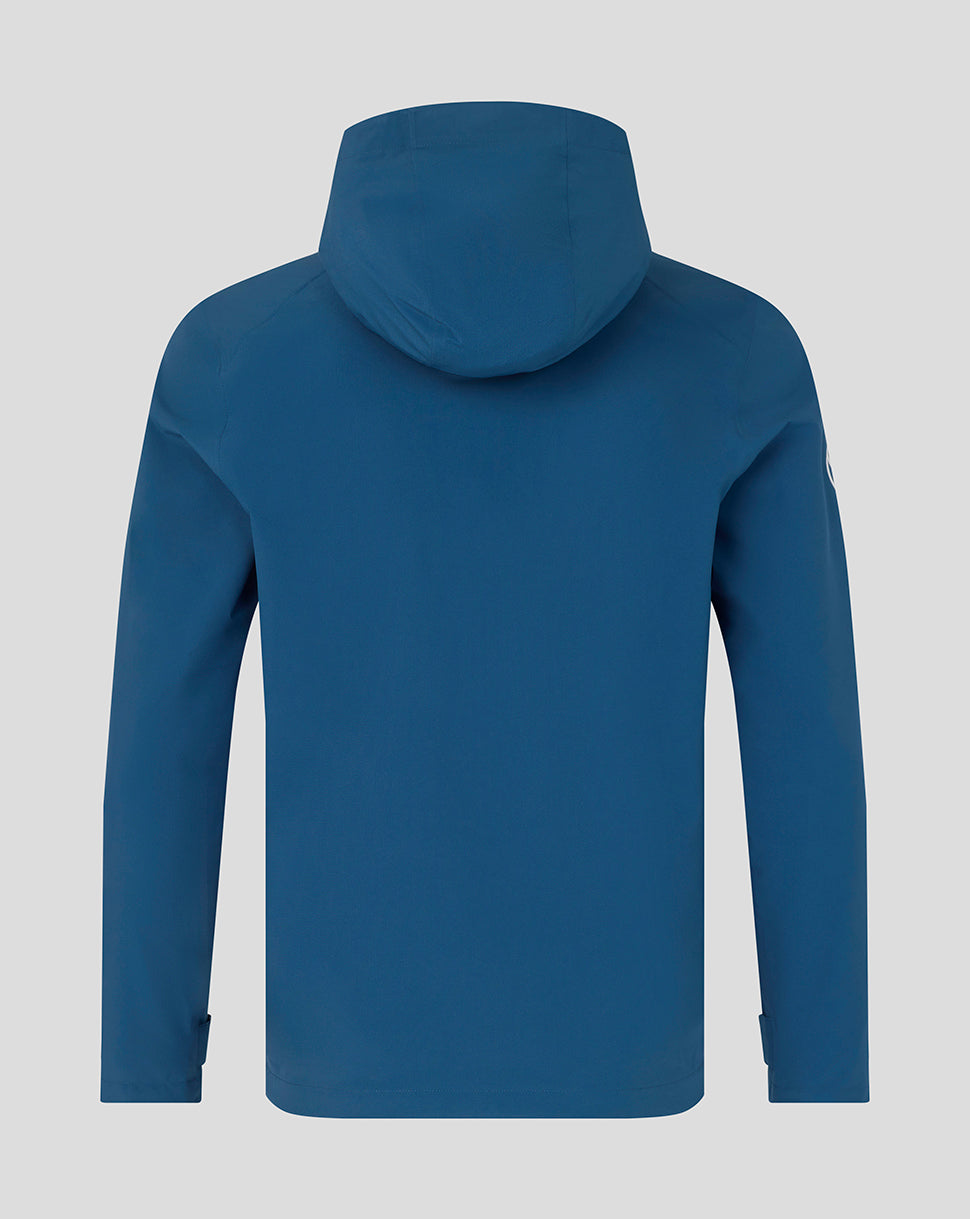 Blue hoodie on a light gray background