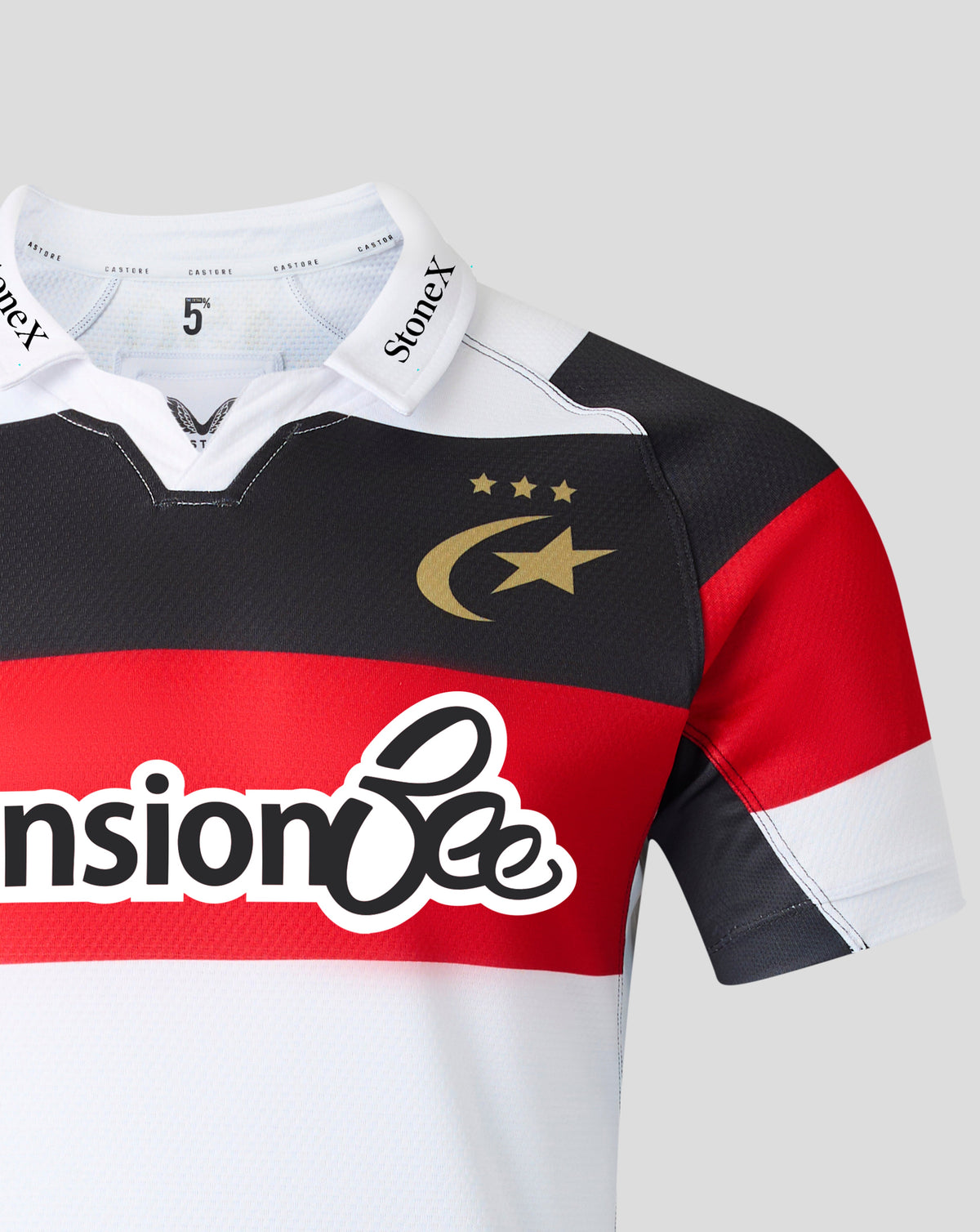 Saracens Men's 2026/27 150 Anniversary Pro Shirt - White/Black/Red