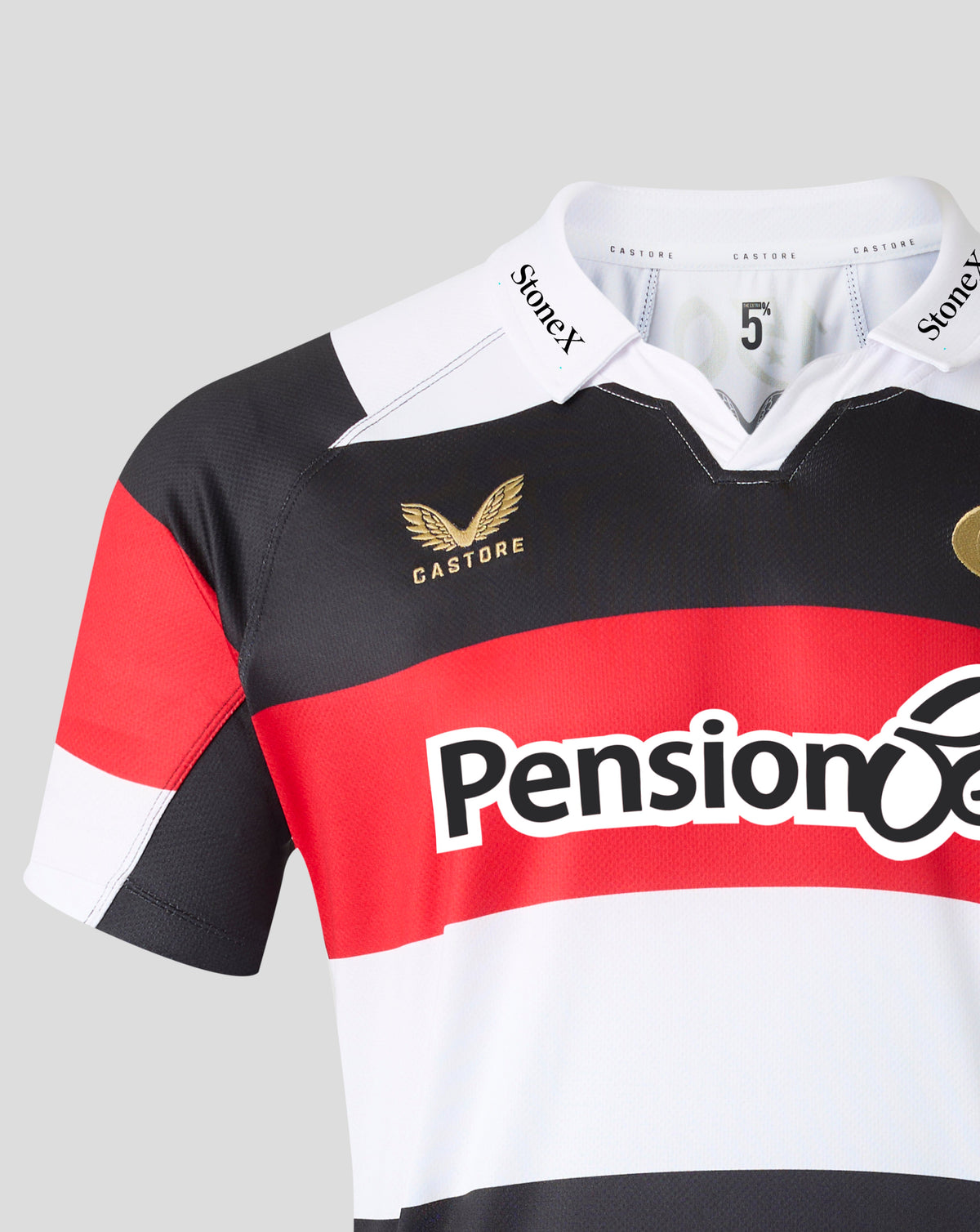 Saracens Men's 2026/27 150 Anniversary Replica Shirt - White/Black/Red