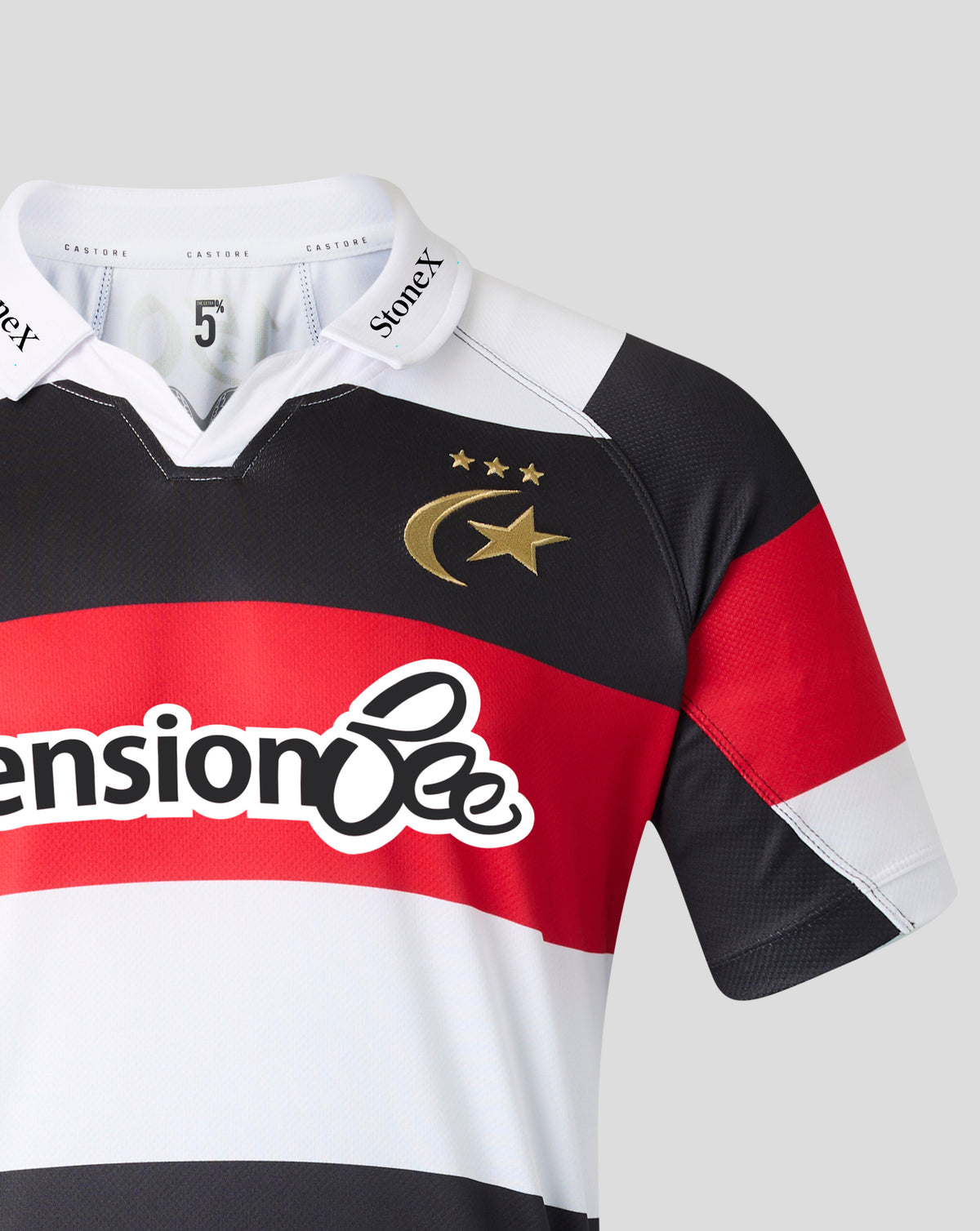 Saracens Men's 2026/27 150 Anniversary Replica Shirt - White/Black/Red