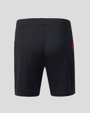Back view of Feyenoord Pro Shorts in black with a red side stripe.