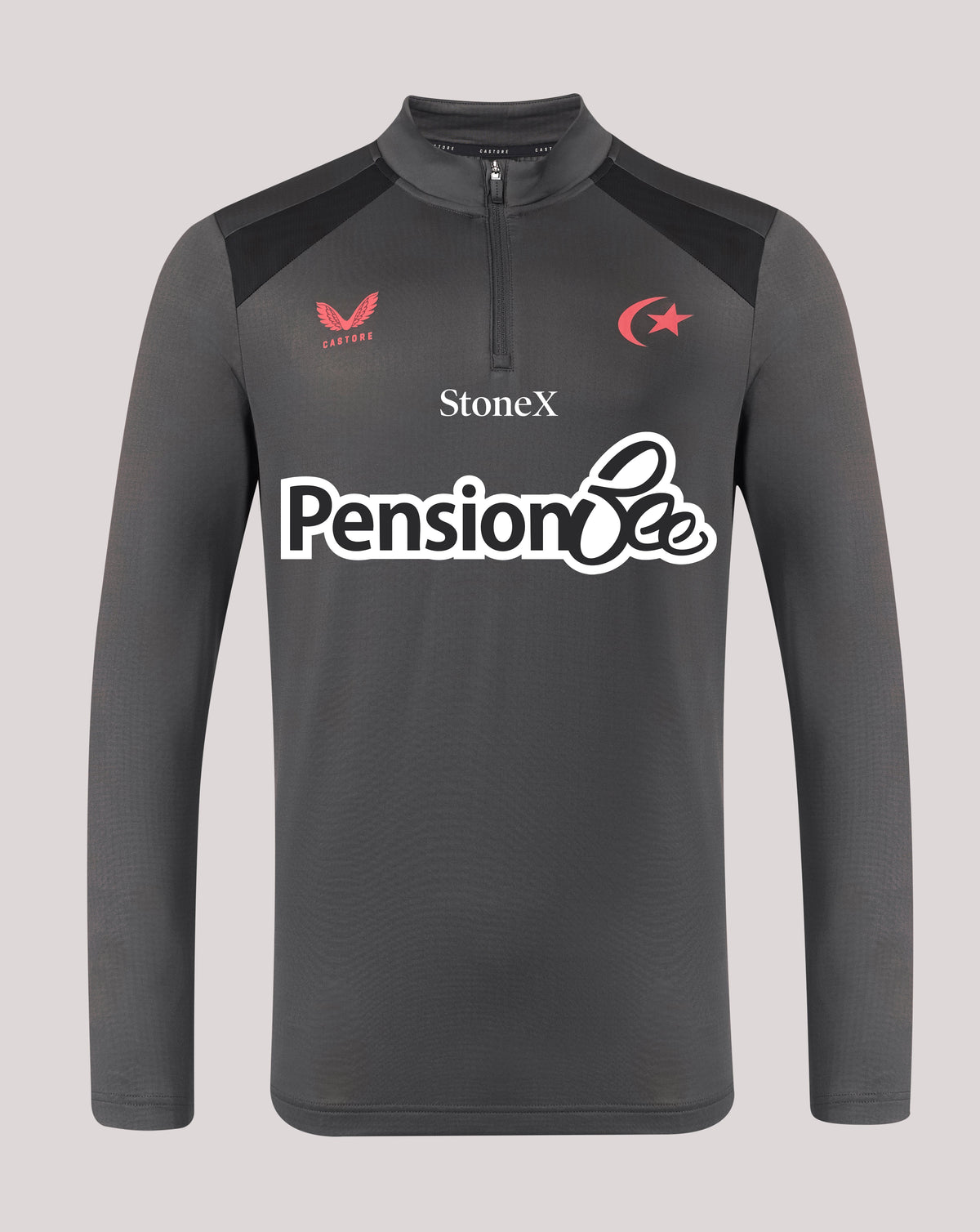 Saracens Men's 2026/27 Training Quarter Zip Top - Grey - Grey/Black