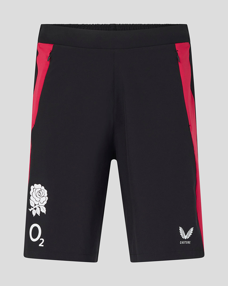 England Rugby Men's 26/27 Training Long Line Shorts - Black - Black