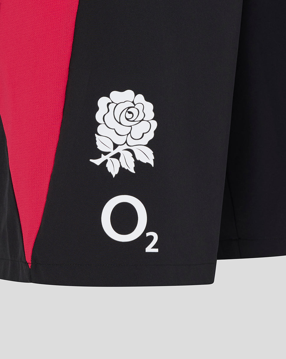 England Rugby Men's 26/27 Training Long Line Shorts - Black - Black