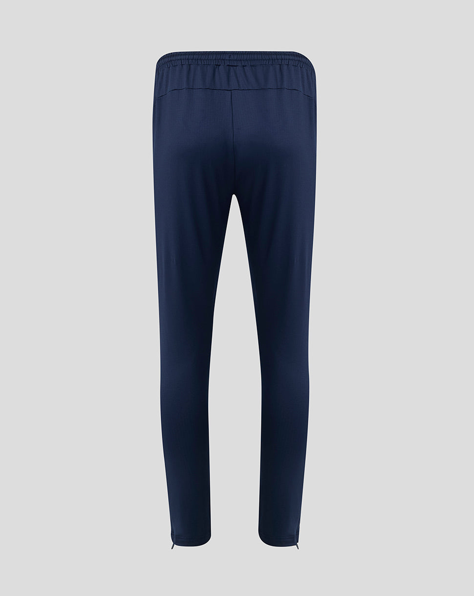 Back view of navy Leicester Tigers training pants with elastic waistband.
