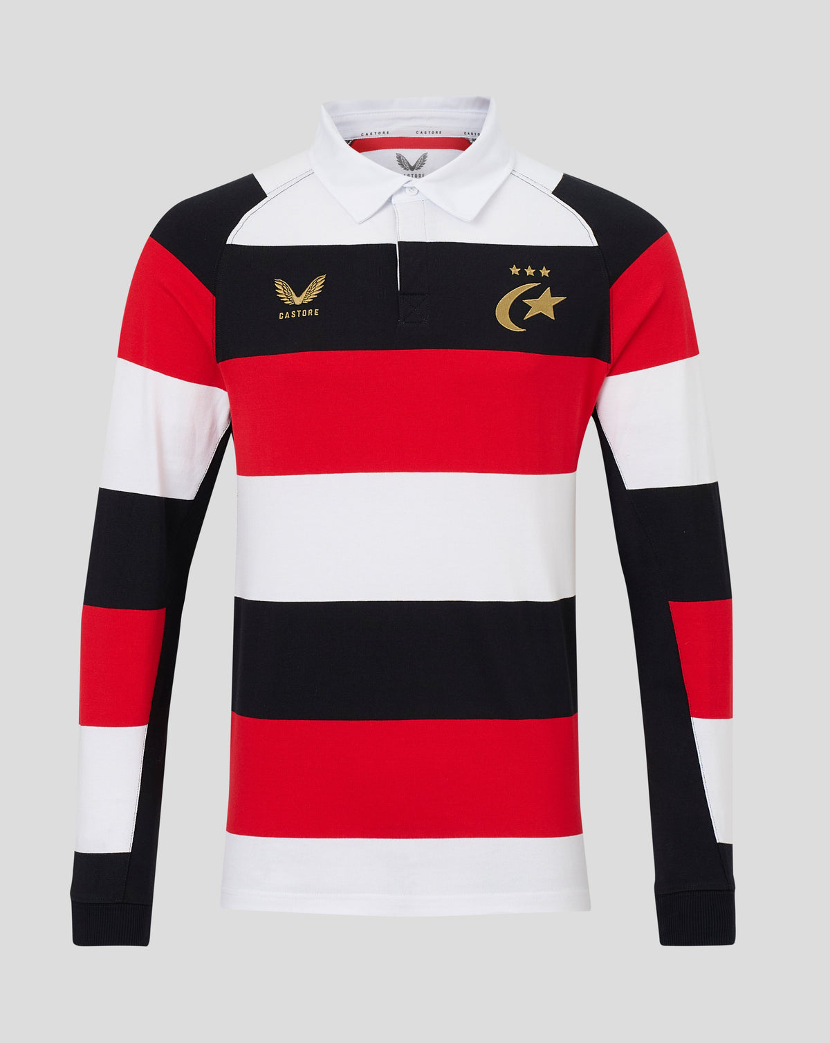 Saracens Men's 2026/27 150 Anniversary Classic Long Sleeve Shirt - White - White/Black/Red