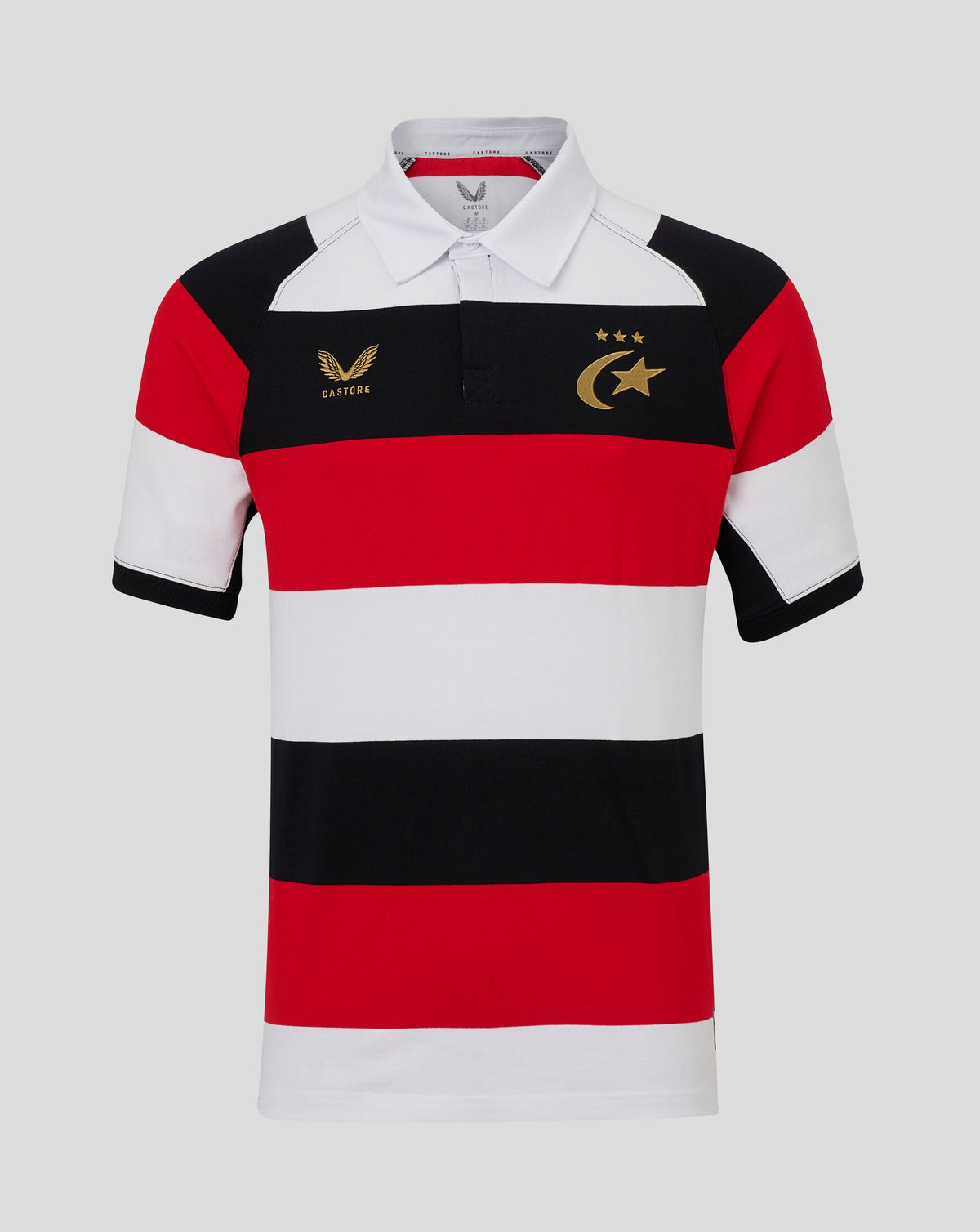 Saracens Men's 2026/27 150 Anniversary Classic Short Sleeve Shirt - White - White/Black/Red