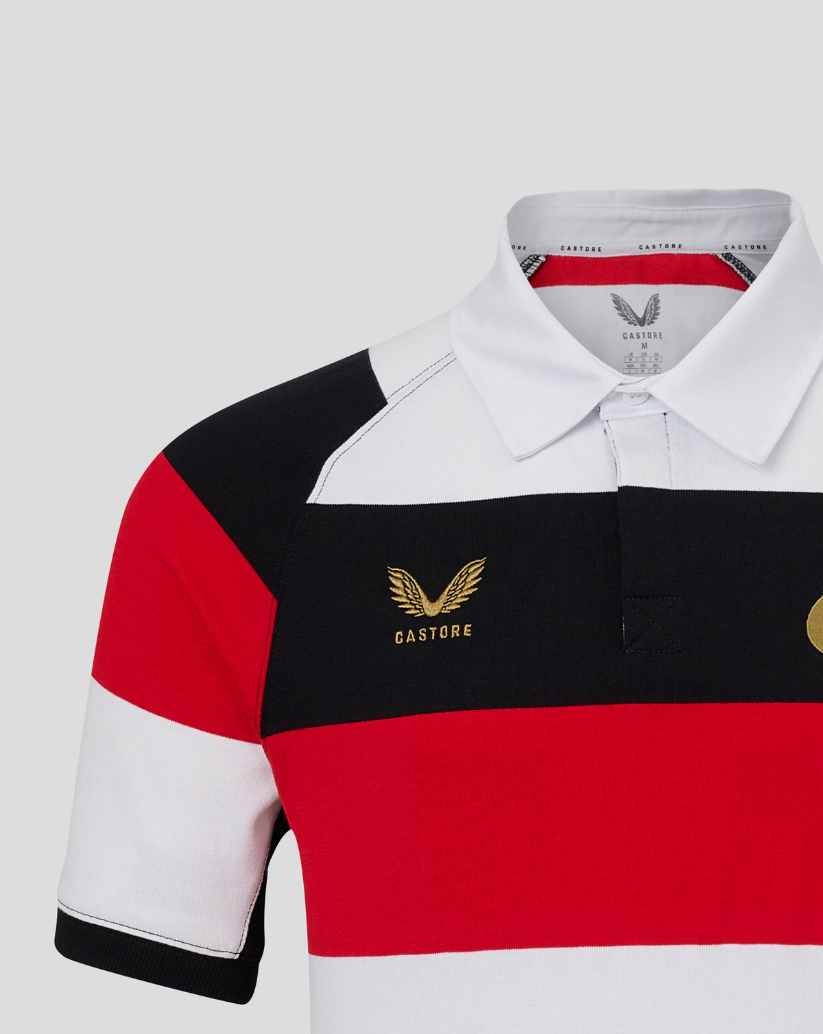 Saracens Men's 2026/27 150 Anniversary Classic Short Sleeve Shirt - White - White/Black/Red