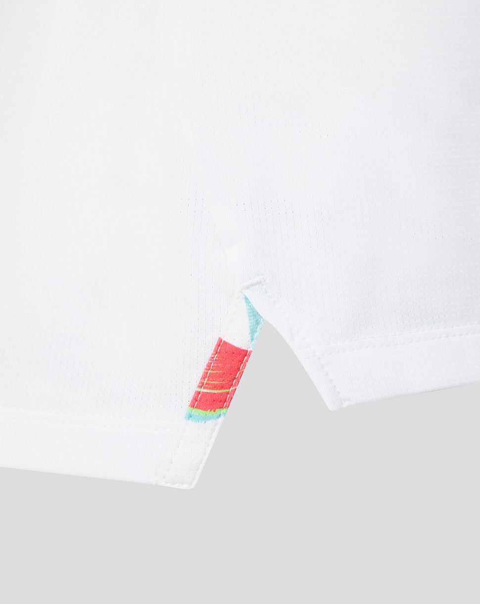 Close-up of a product with a colorful label on a white background