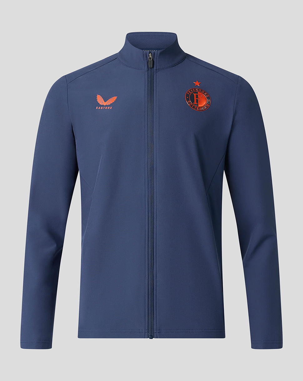 Navy Feyenoord third matchday jacket with full front zipper high collar and crest on the chest