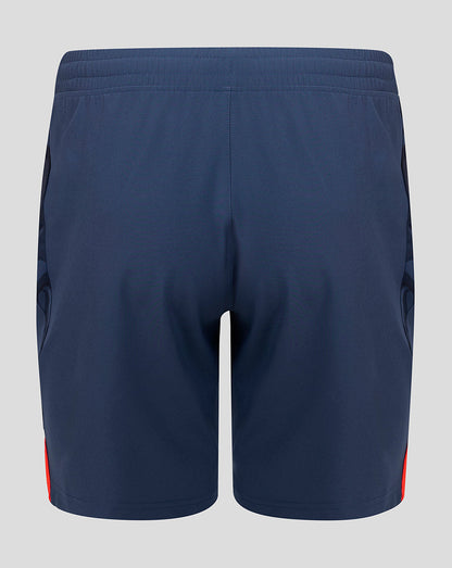 Back view of navy Feyenoord third shorts with elastic waistband and subtle side panels.