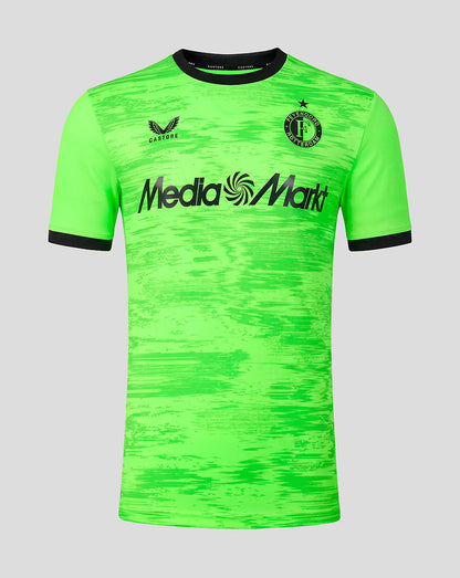 Feyenoord 2026-27 home goalkeeper shirt in bright neon green with black trim and crest