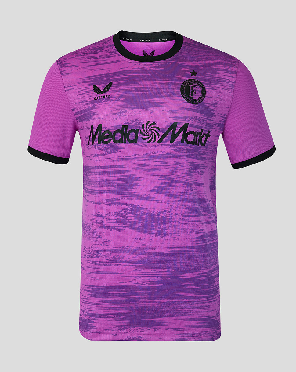 Front view of Feyenoord 2026-2027 third goalkeeper shirt in purple with black trim