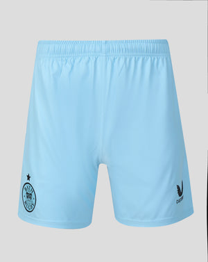 Light blue shorts with the Bath Rugby team crest on the left leg and the Adidas logo on the right leg, shown against a neutral gray background.