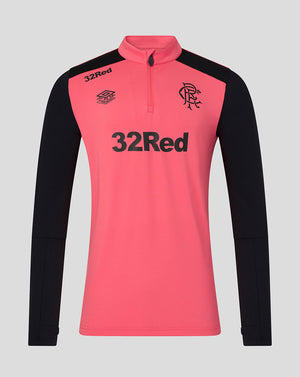Pink and black long-sleeve sports shirt with '32Red' branding on a gray background
