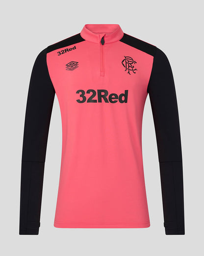 Pink and black long-sleeve sports shirt with '32Red' branding on a gray background