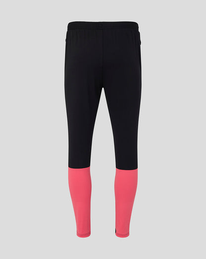 Black and pink leggings on a gray background