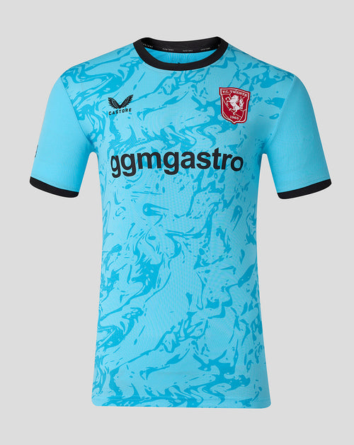 Turquoise FC Twente away goalkeeper jersey with crest on the chest and bold pattern
