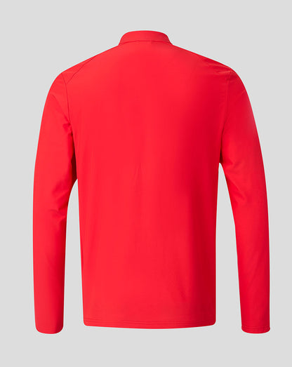 Back view of the red FC Twente 26/27 Matchday Jacket showing a plain back and a high collar