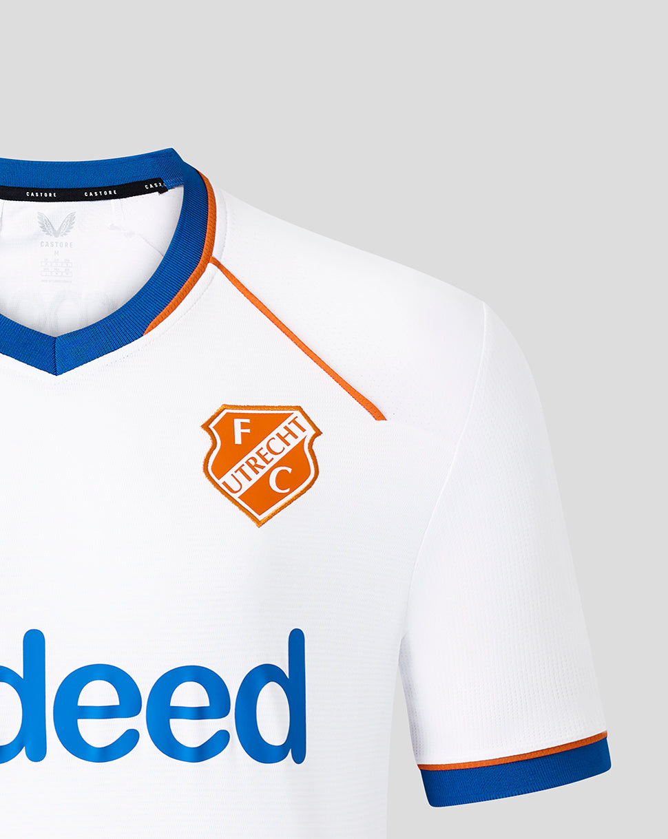 Front view of FC Utrecht white 26/27 third shirt showing crest on left chest and wissel nl sponsor on the lower front.
