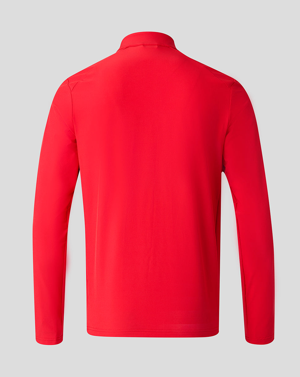 Back view of red FC Utrecht 26/27 Matchday Jacket with a clean back and standing collar