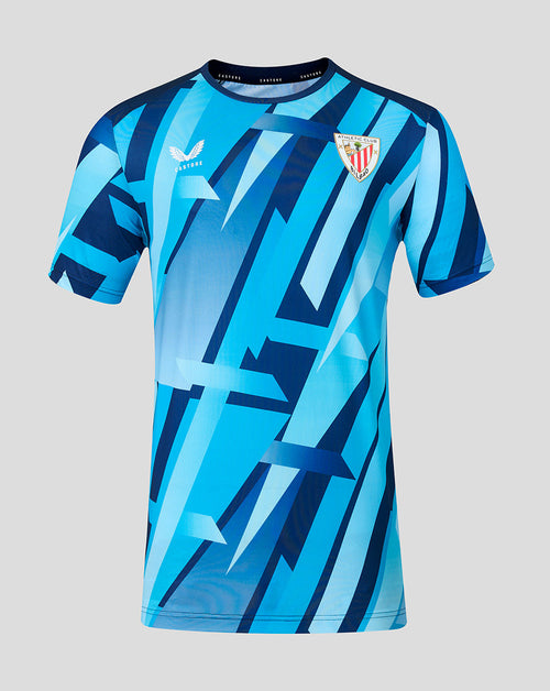 Athletic Club 26/27 third shirt in blue geometric print with crest and Castore logo on the chest.
