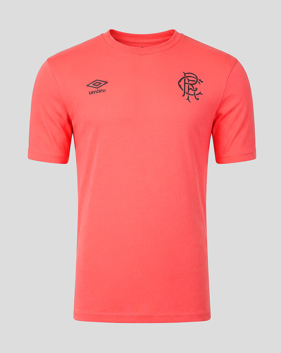 Red sports jersey with Umbro logo on a gray background