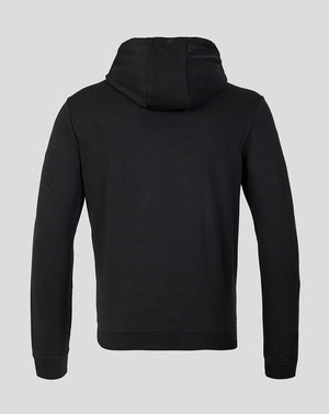 Black hoodie on a light gray background